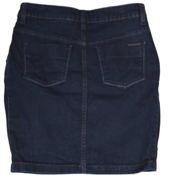 Massimo Dutti Dark Denim Skirt Minimalist 90s Y2k Streetwear Sz 27 Eur 36 - Picture 2 of 7